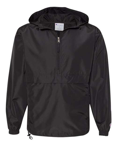 Hooded Packable Quarter-Zip Jacket