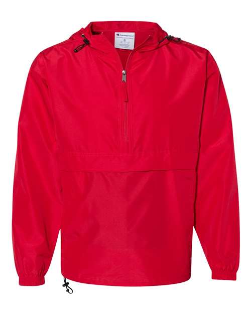 Hooded Packable Quarter-Zip Jacket