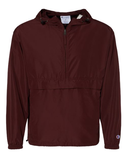 Hooded Packable Quarter-Zip Jacket