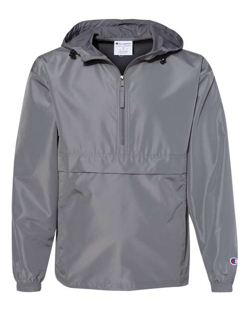 Hooded Packable Quarter-Zip Jacket