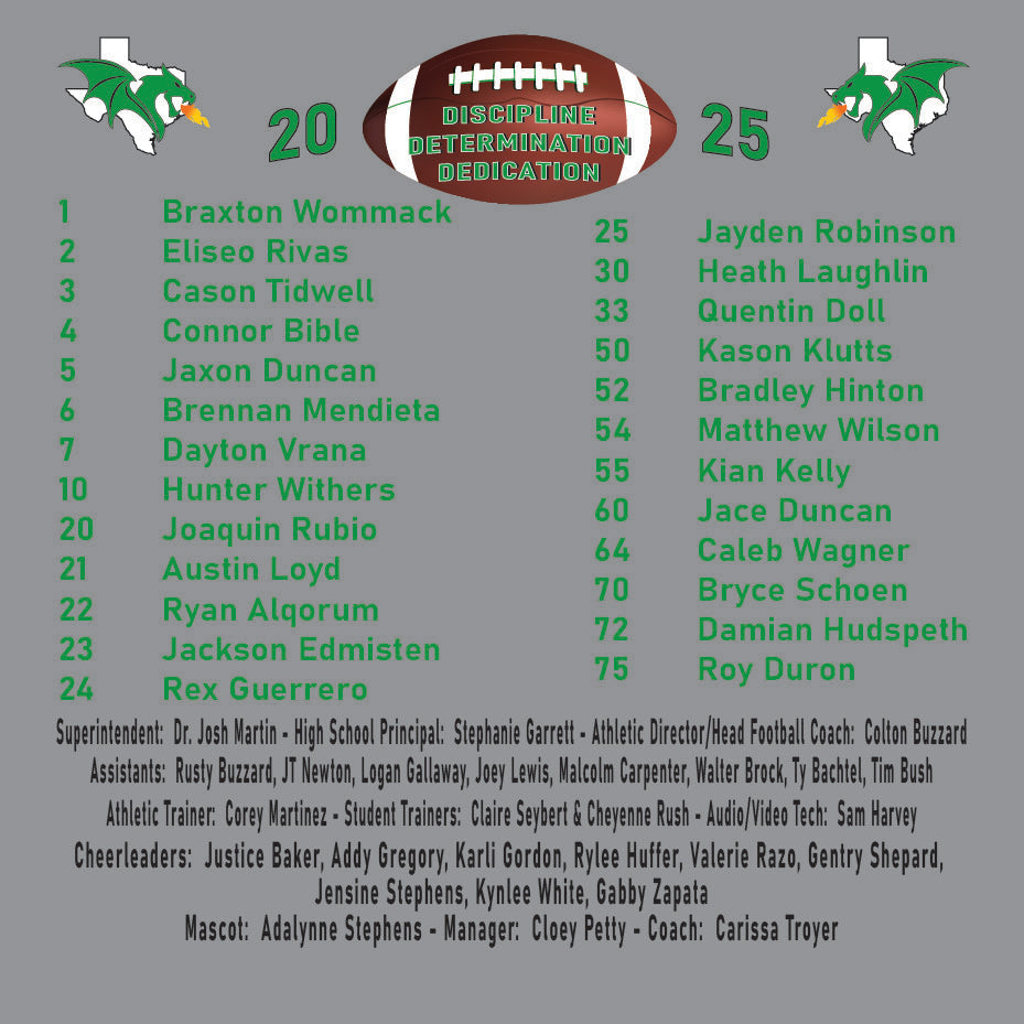 Bangs Dragons Football Playoffs